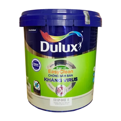 Sơn nội thất Dulux EasyClean Chống Bám Bẩn Kháng Virus - Mờ E016M thùng 15L